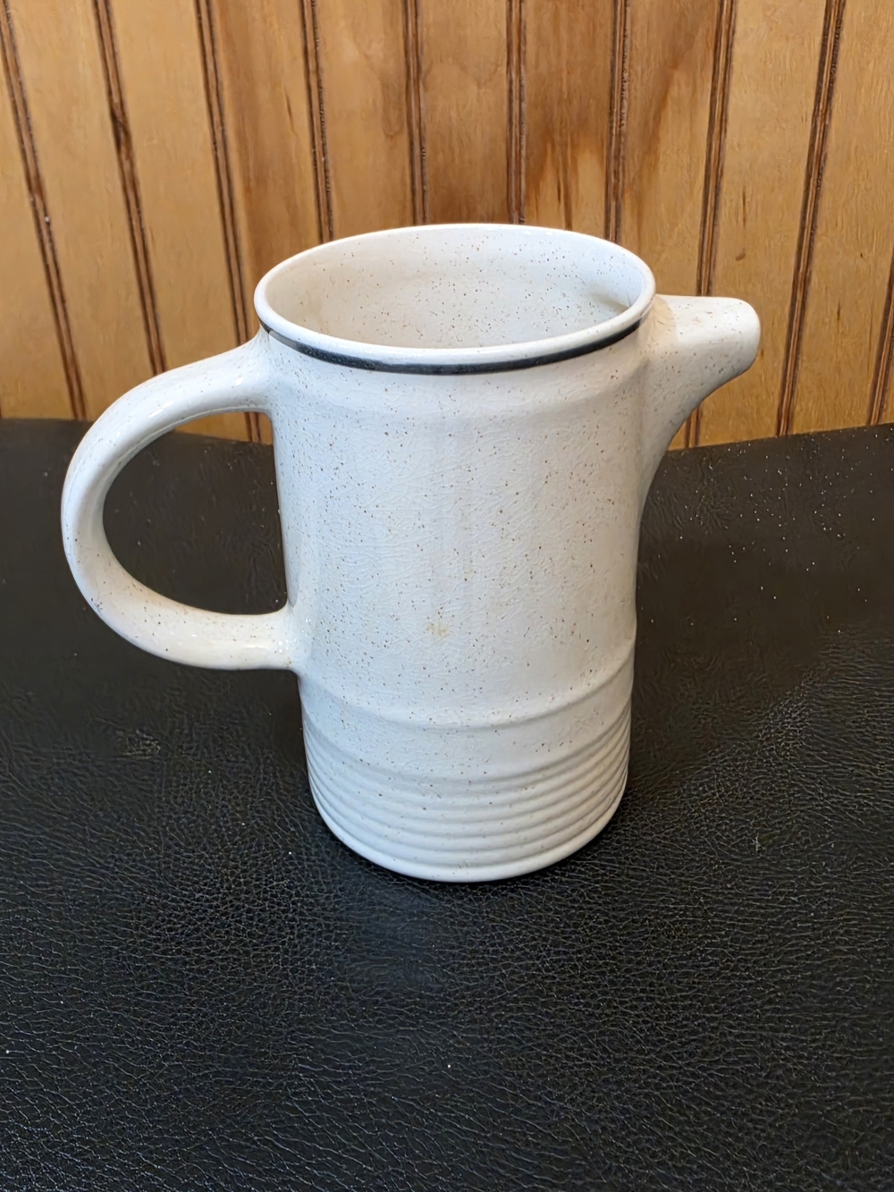 Vintage Brendan Erin Stone Speckled Ceramic Pitcher Jug in Off-White